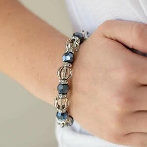 Elegant Silver and Blue Beaded Bracelet- Make Some Roam